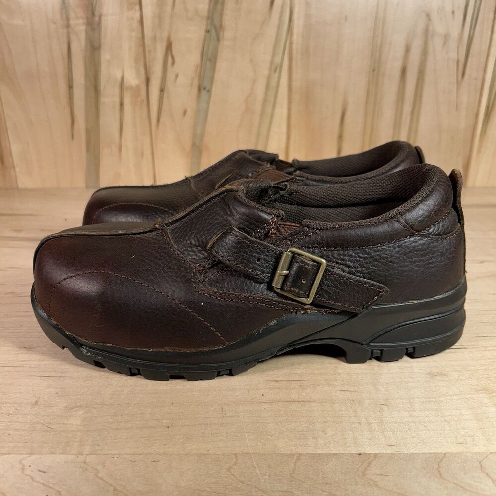 Avenger Women's Oxford Work Shoes EH Safety Buckle Brown Size 6W